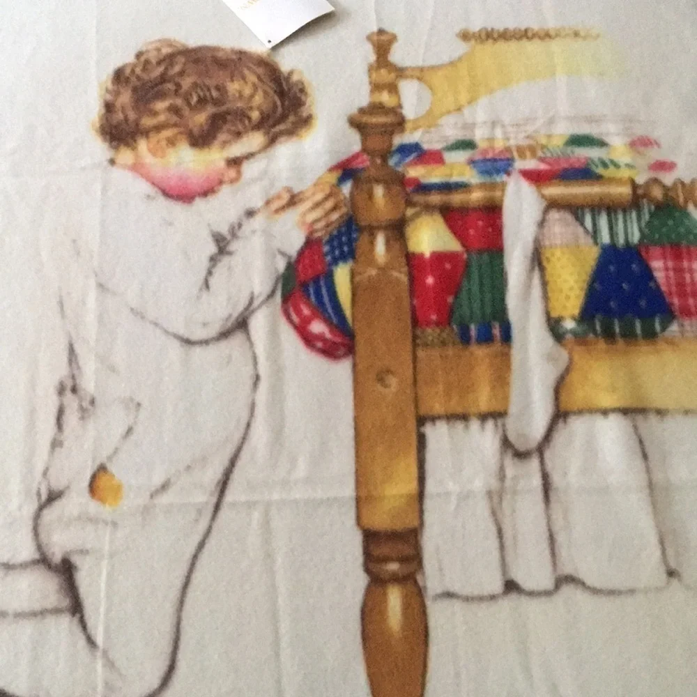 Norman Rockwell Fleece Blanket Boy's Town Prayer 33x46